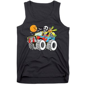 Funny Halloween Skeleton MonsterTruck Kids Boy Tank Top