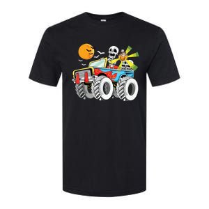 Funny Halloween Skeleton MonsterTruck Kids Boy Softstyle CVC T-Shirt