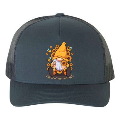 Funny Hippie Sunflower Gnome With Bee Flower Summer Design Gift Yupoong Adult 5-Panel Trucker Hat