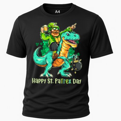 Funny Happy St. PaTREX Day Leprechaun Riding Trex Dinosaur Performance Shirt