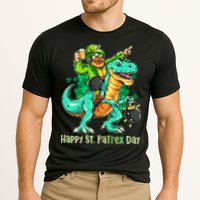 Funny Happy St. PaTREX Day Leprechaun Riding Trex Dinosaur Performance Shirt