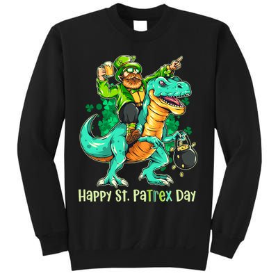 Funny Happy St. PaTREX Day Leprechaun Riding Trex Dinosaur Sweatshirt