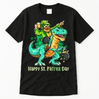 Funny Happy St. PaTREX Day Leprechaun Riding Trex Dinosaur Tall T-Shirt