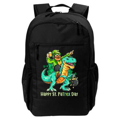 Funny Happy St. PaTREX Day Leprechaun Riding Trex Dinosaur Backpack