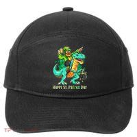 Funny Happy St. PaTREX Day Leprechaun Riding Trex Dinosaur 7-Panel Snapback Hat