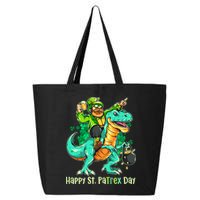 Funny Happy St. PaTREX Day Leprechaun Riding Trex Dinosaur 25L Jumbo Tote