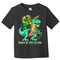 Funny Happy St. PaTREX Day Leprechaun Riding Trex Dinosaur Toddler T-Shirt