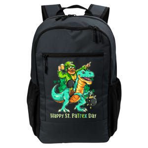 Funny Happy St. PaTREX Day Leprechaun Riding Trex Dinosaur Daily Commute Backpack