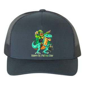 Funny Happy St. PaTREX Day Leprechaun Riding Trex Dinosaur Yupoong Adult 5-Panel Trucker Hat