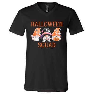 Funny Halloween Squad Funny Halloween Gnomes Gnomes Halloween Spooky Season V-Neck T-Shirt