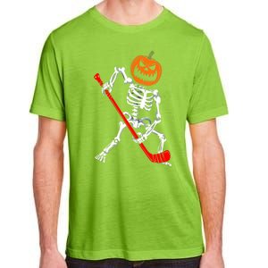 Funny Halloween Skeleton Ice Hockey Pumpkin Hockey Sport Gift Adult ChromaSoft Performance T-Shirt