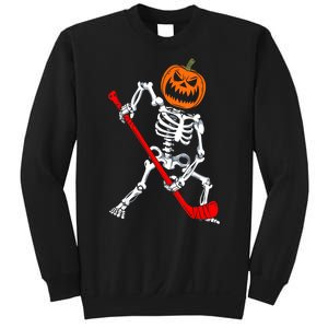 Funny Halloween Skeleton Ice Hockey Pumpkin Hockey Sport Gift Sweatshirt