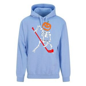 Funny Halloween Skeleton Ice Hockey Pumpkin Hockey Sport Gift Unisex Surf Hoodie