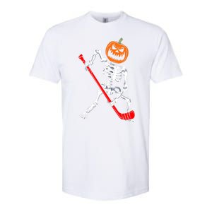 Funny Halloween Skeleton Ice Hockey Pumpkin Hockey Sport Gift Softstyle CVC T-Shirt