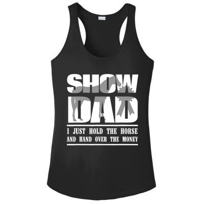 Funny Horse Show Dad Ladies PosiCharge Competitor Racerback Tank