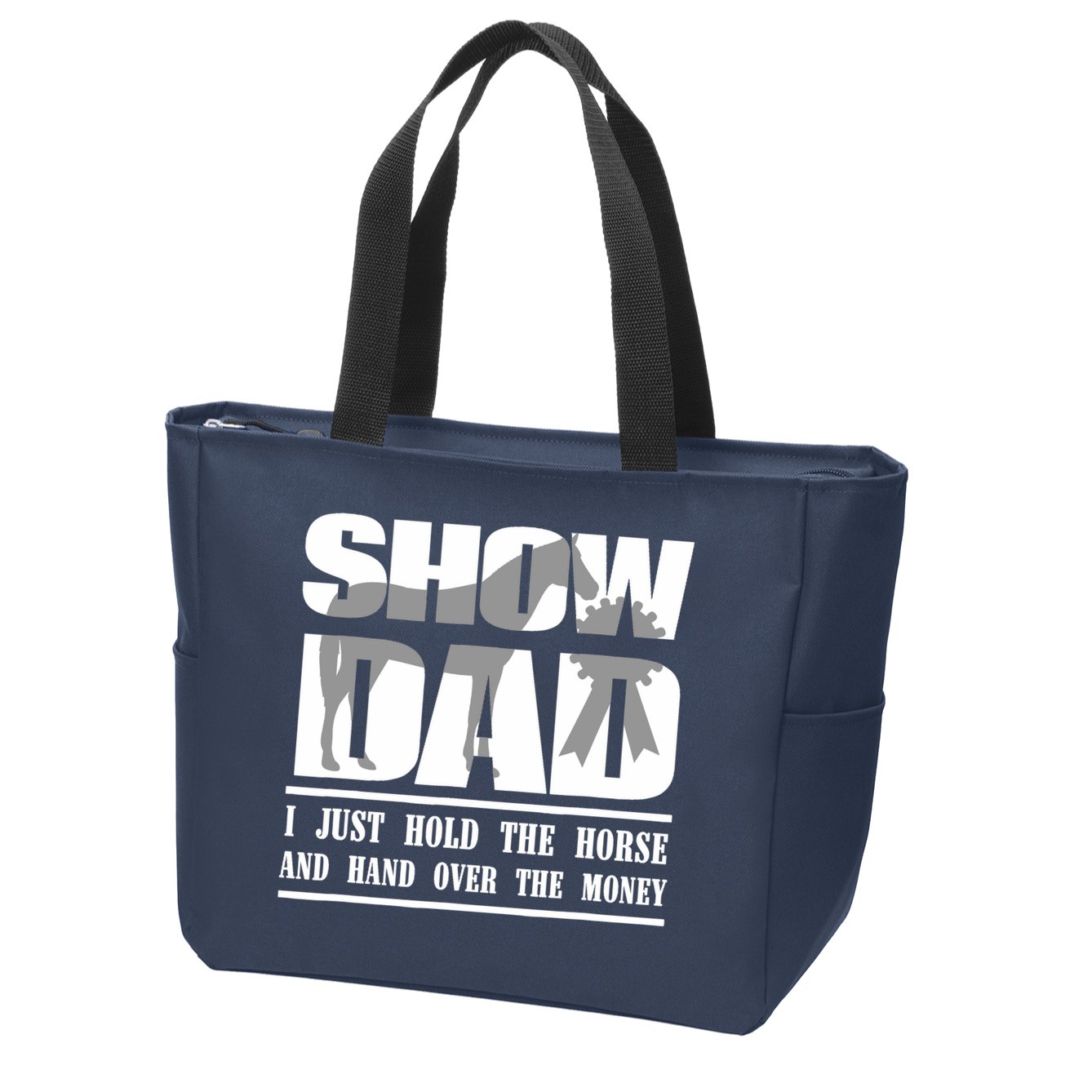 Funny Horse Show Dad Zip Tote Bag