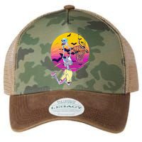 Funny Halloween Skeleton Basketball Player Dunking Skull Legacy Tie Dye Trucker Hat