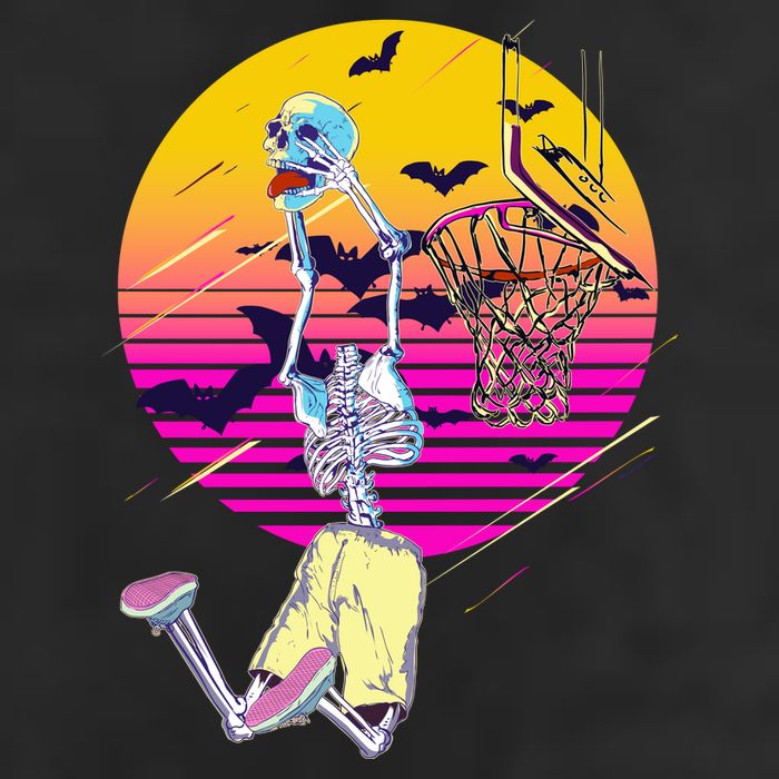 Funny Halloween Skeleton Basketball Player Dunking Skull Cool Comfort Performance Bucket Hat