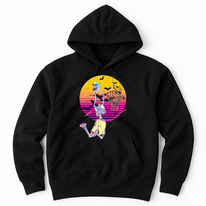 Funny Halloween Skeleton Basketball Player Dunking Skull Hoodie