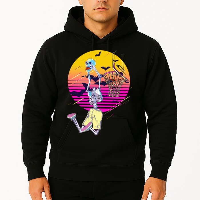 Funny Halloween Skeleton Basketball Player Dunking Skull Hoodie
