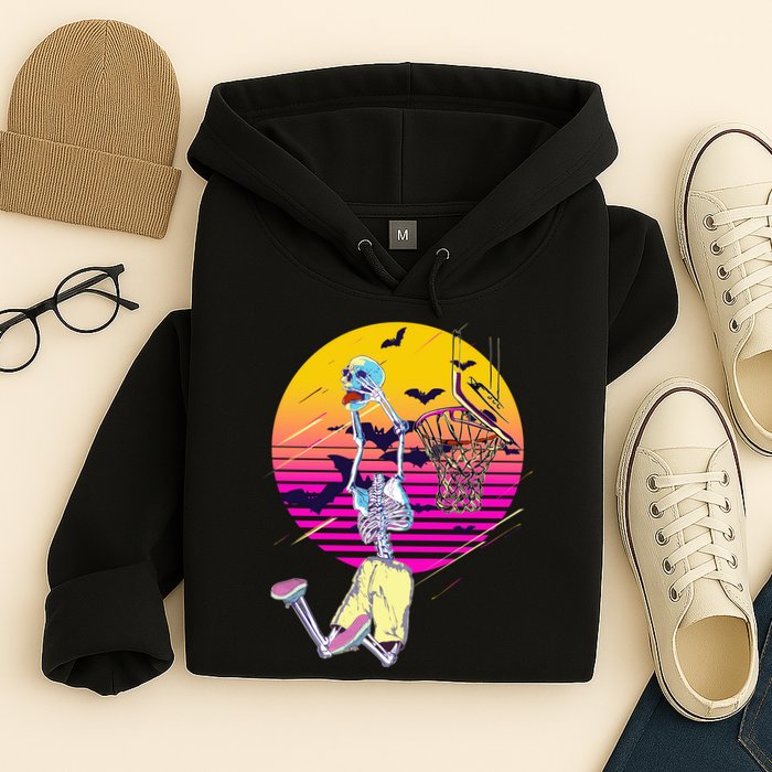 Funny Halloween Skeleton Basketball Player Dunking Skull Hoodie