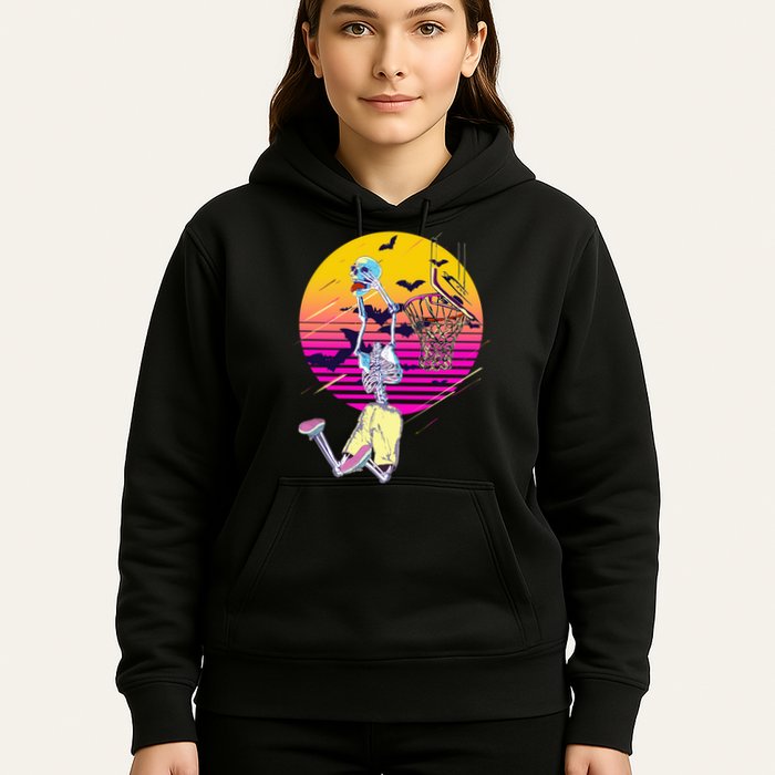 Funny Halloween Skeleton Basketball Player Dunking Skull Hoodie