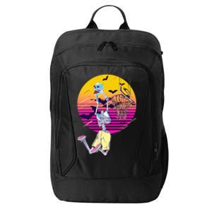 Funny Halloween Skeleton Basketball Player Dunking Skull City Backpack