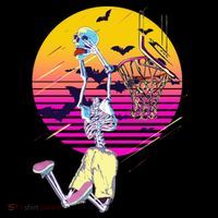 Funny Halloween Skeleton Basketball Player Dunking Skull City Backpack