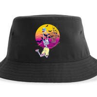 Funny Halloween Skeleton Basketball Player Dunking Skull Sustainable Bucket Hat