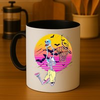 Funny Halloween Skeleton Basketball Player Dunking Skull Mug