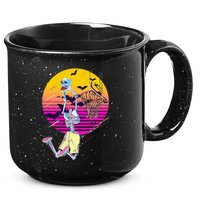 Funny Halloween Skeleton Basketball Player Dunking Skull 15oz Campfire Ceramic Mug
