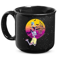 Funny Halloween Skeleton Basketball Player Dunking Skull 15oz Campfire Ceramic Mug