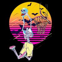 Funny Halloween Skeleton Basketball Player Dunking Skull Ladies Essential Flowy Tank