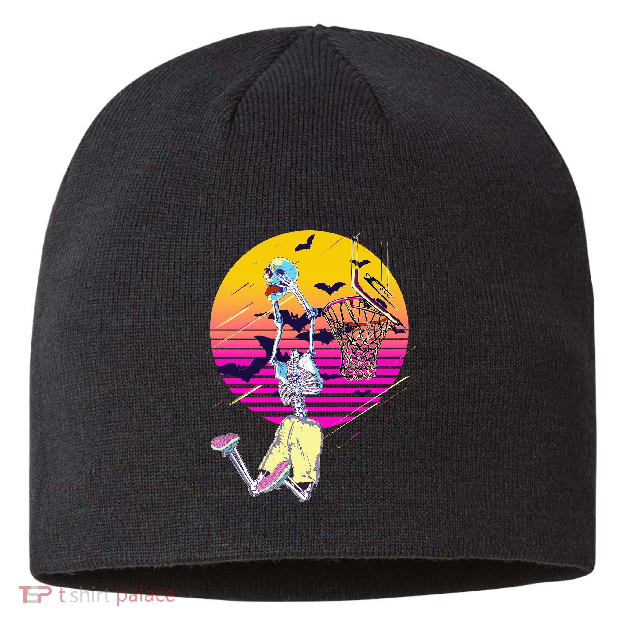 Funny Halloween Skeleton Basketball Player Dunking Skull Sustainable Beanie