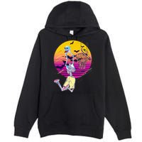 Funny Halloween Skeleton Basketball Player Dunking Skull Premium Pullover Hoodie