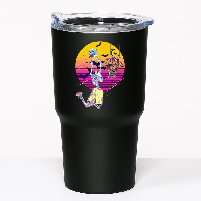 Funny Halloween Skeleton Basketball Player Dunking Skull Tumbler