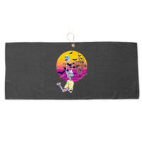 Funny Halloween Skeleton Basketball Player Dunking Skull Large Microfiber Waffle Golf Towel