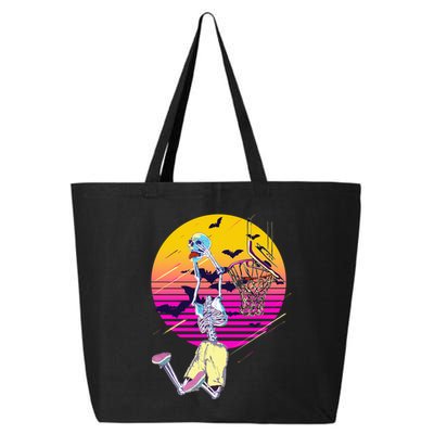 Funny Halloween Skeleton Basketball Player Dunking Skull 25L Jumbo Tote