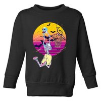 Funny Halloween Skeleton Basketball Player Dunking Skull Toddler Sweatshirt