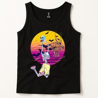 Funny Halloween Skeleton Basketball Player Dunking Skull Tank Top