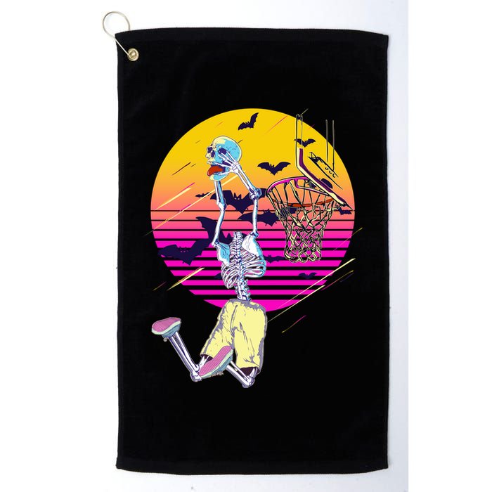 Funny Halloween Skeleton Basketball Player Dunking Skull Golf Towel