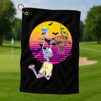 Funny Halloween Skeleton Basketball Player Dunking Skull Golf Towel