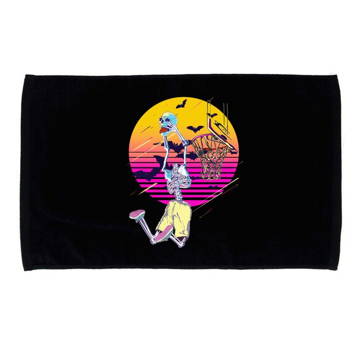 Funny Halloween Skeleton Basketball Player Dunking Skull Microfiber Hand Towel