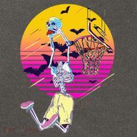 Funny Halloween Skeleton Basketball Player Dunking Skull Cotton Canvas Backpack