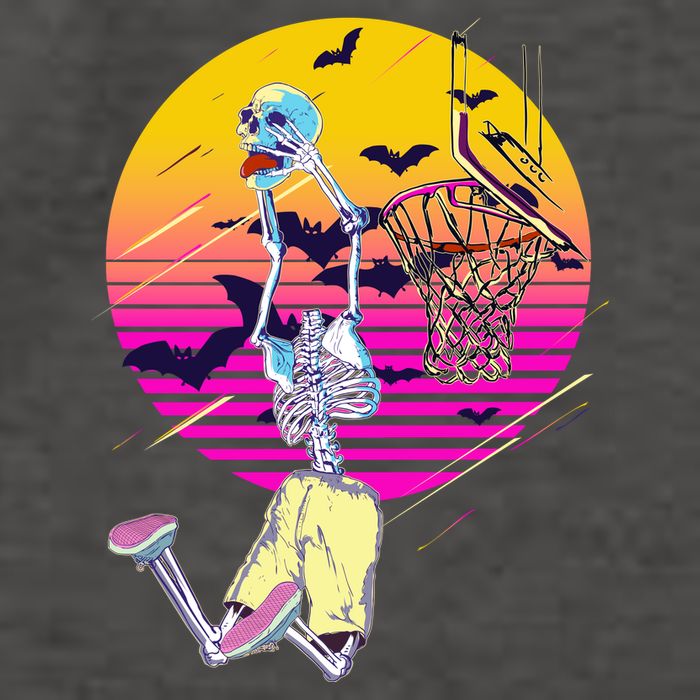 Funny Halloween Skeleton Basketball Player Dunking Skull Vector Backpack
