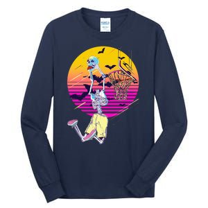 Funny Halloween Skeleton Basketball Player Dunking Skull Tall Long Sleeve T-Shirt