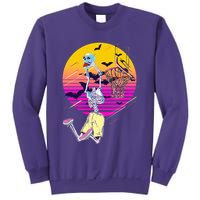 Funny Halloween Skeleton Basketball Player Dunking Skull Sweatshirt