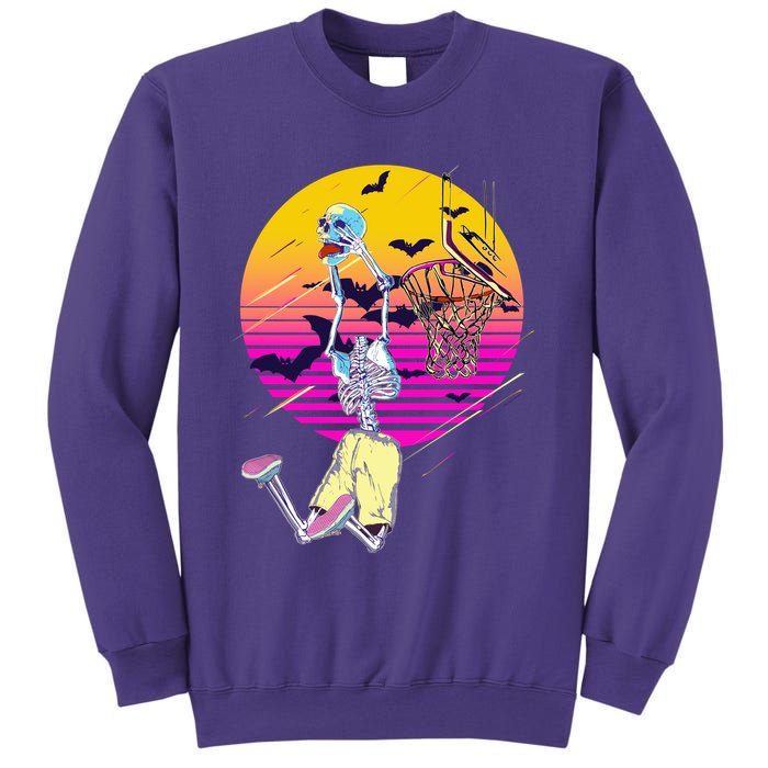 Funny Halloween Skeleton Basketball Player Dunking Skull Sweatshirt