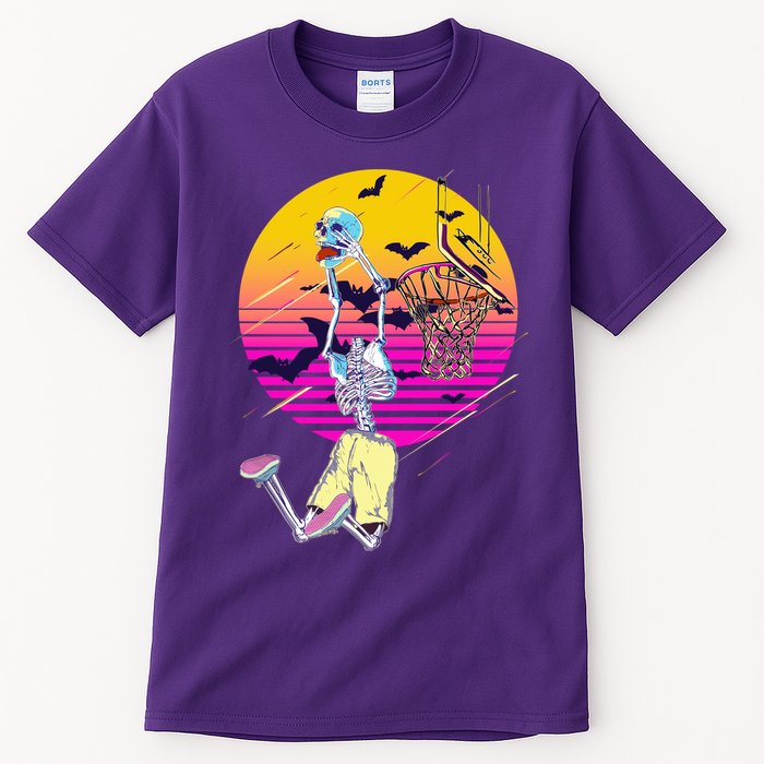 Funny Halloween Skeleton Basketball Player Dunking Skull Tall T-Shirt