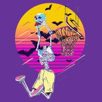 Funny Halloween Skeleton Basketball Player Dunking Skull Tall T-Shirt
